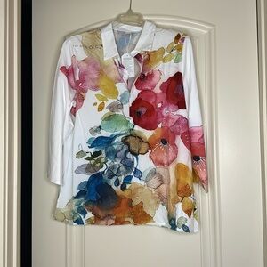 SHEIN 3/4 Sleeve Button Front Blouse XL